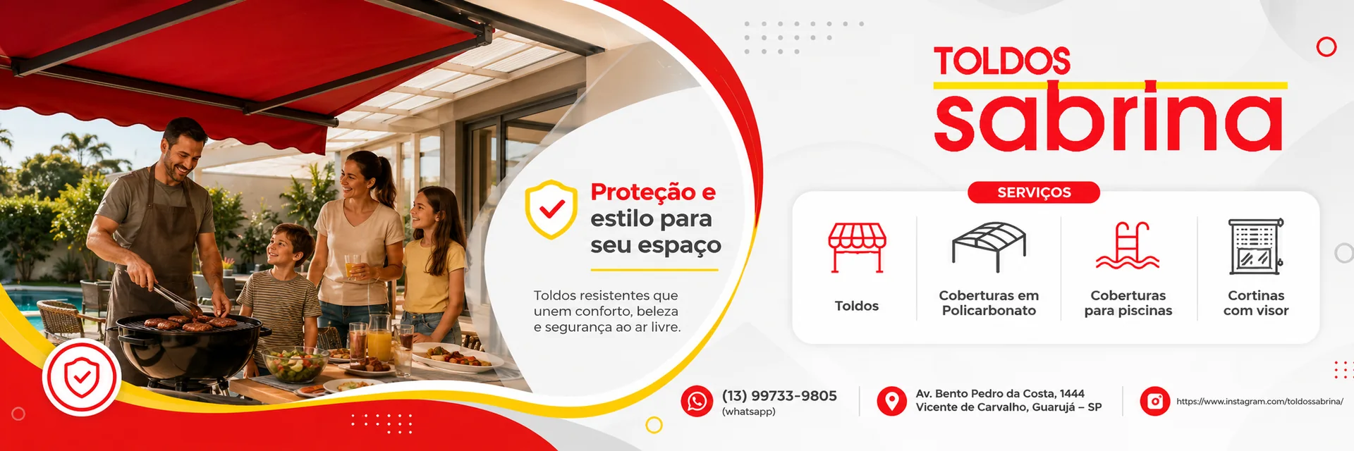 Banner Toldos Sabrina com toldos e coberturas